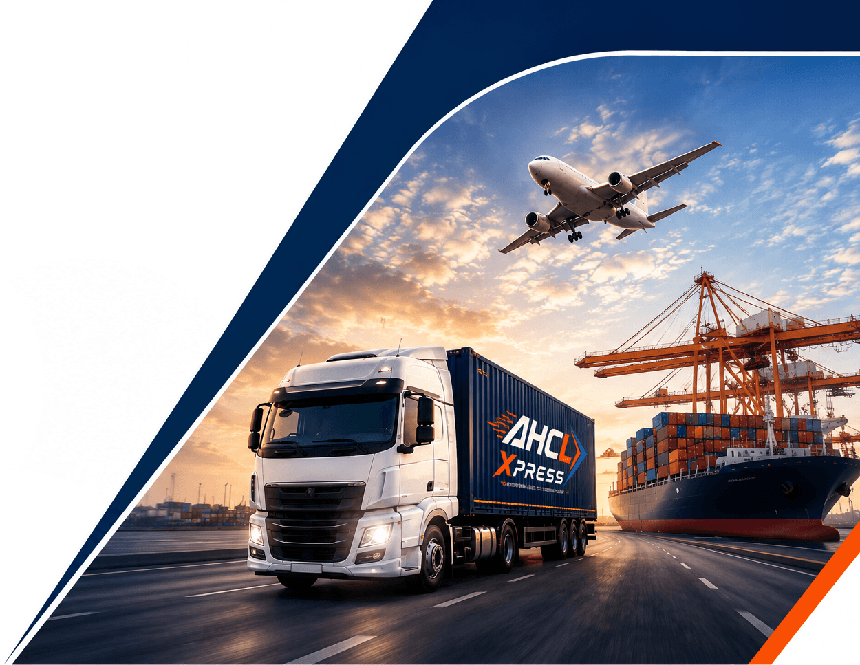 AHCL Xpress truck, aircraft and cargo port